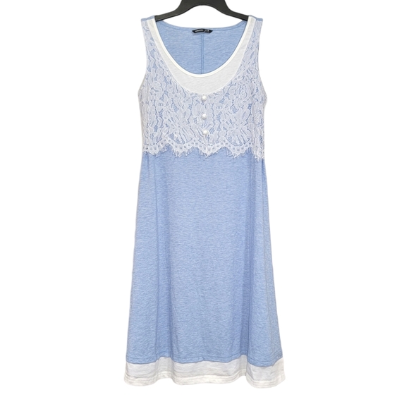Noracora Dresses & Skirts - Noracora Vintage Inspired Sky Blue White Lace Sleeveless Midi Dress Size Medium